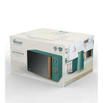 Swan Nordic Digital LED Microwave With Wood Effect Handle 20 Liters 800 W - Pine Green
