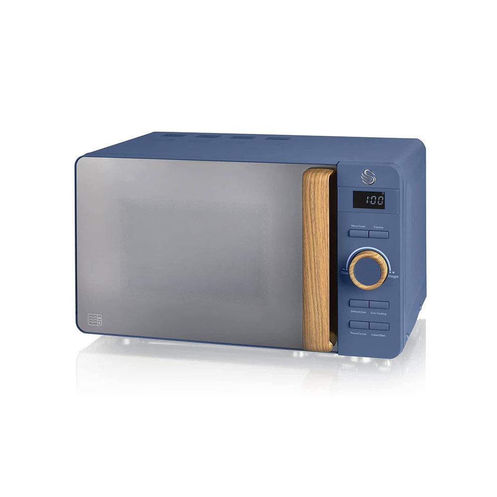 Swan Nordic Digital LED Microwave With Wood Effect Handle 20 Liters 800 W - Blue Secondary image