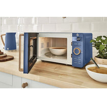 Swan Nordic Digital LED Microwave With Wood Effect Handle 20 Liters 800 W - Blue