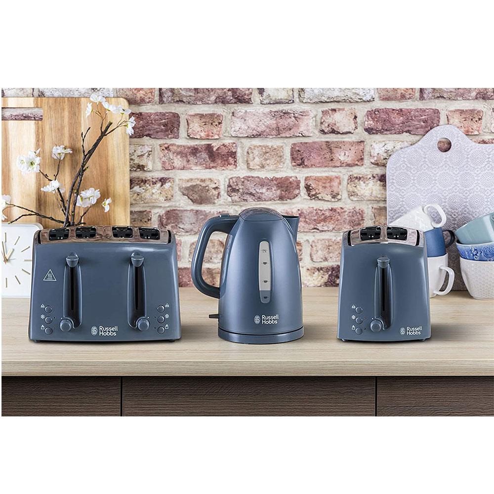 Russell Hobbs Textures 2 Slice Toaster With Frozen Cancel & Reheat Settings 850 W - Grey
