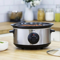 Swan Stainless Steel Slow Cooker With 3 Cooking Settings 3.5 Litre 200 W - Silver