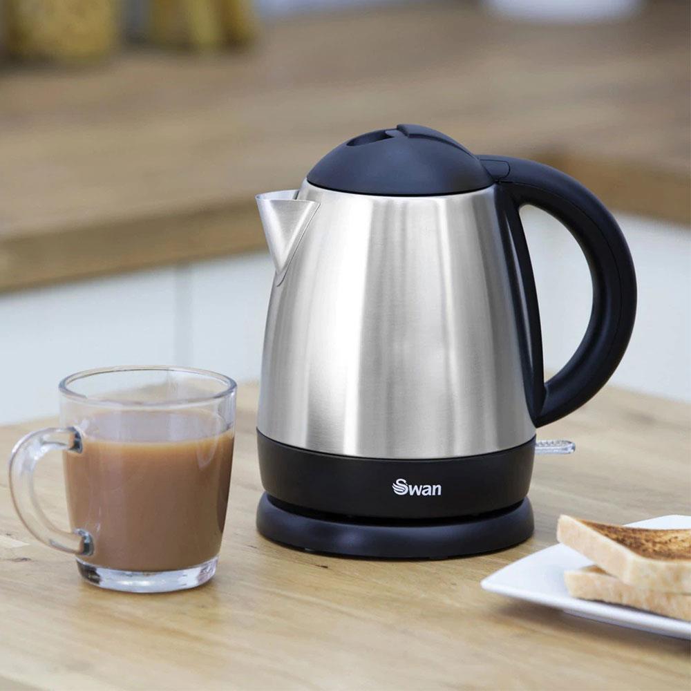 Swan Stainless Steel Cordless Jug Kettle 2000 W 1 Litre - Silver