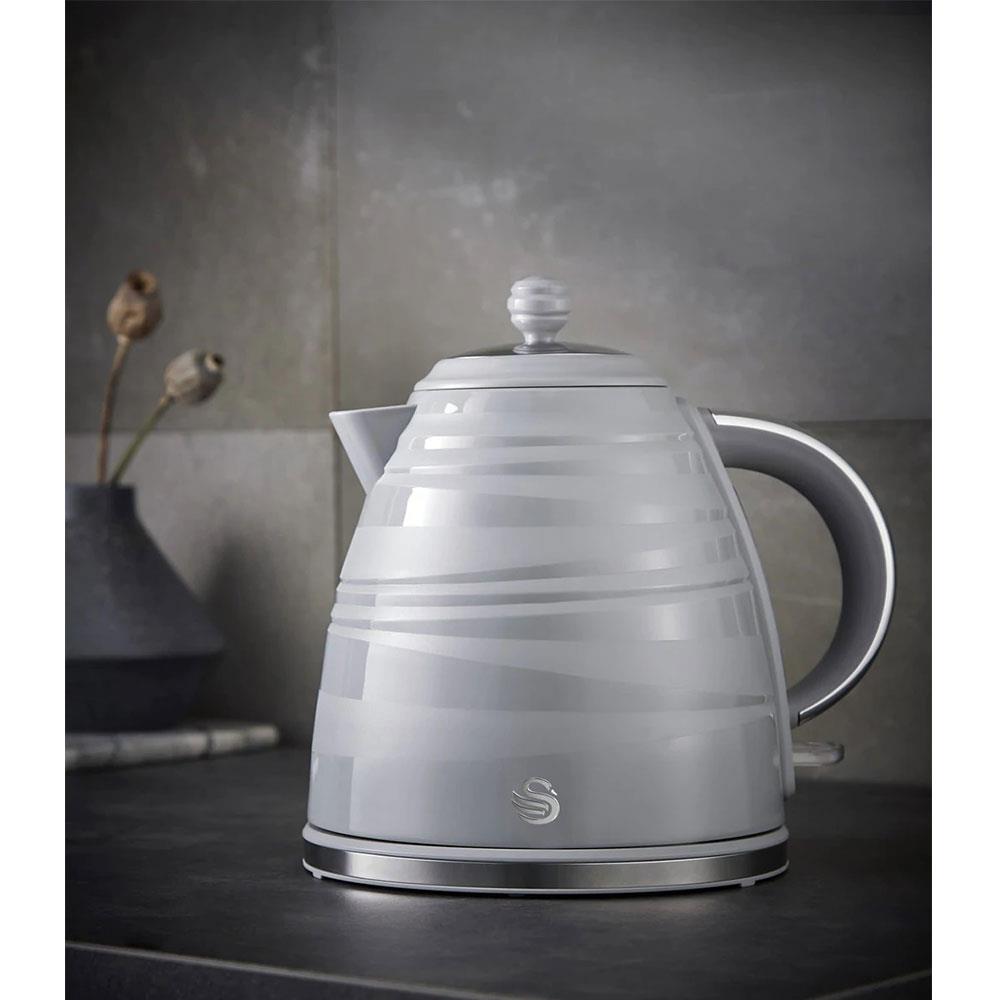 Swan Symphony Jug Kettle With Rapid Boil 3000 W 1.7 Liter - Grey