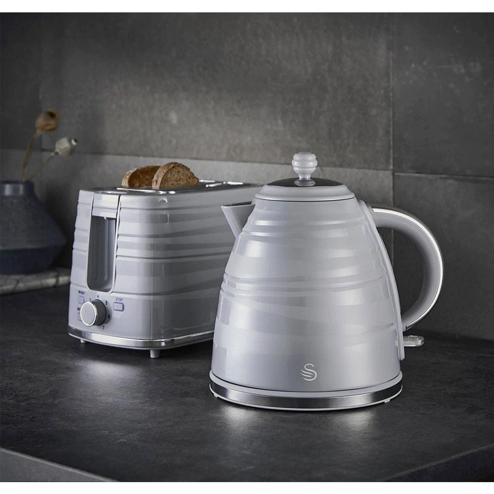 Swan Symphony Jug Kettle With Rapid Boil 3000 W 1.7 Liter - Grey