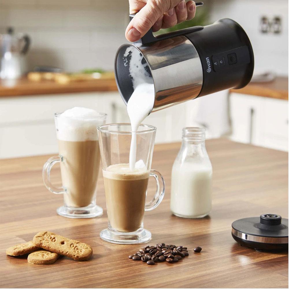 Swan Automatic Milk Frother And Warmer Stainless Steel 500 W - Black