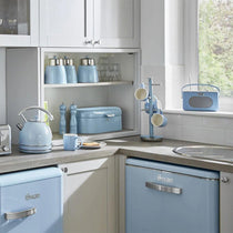 Swan Retro Bread Bin Generous Storage Capacity - Blue