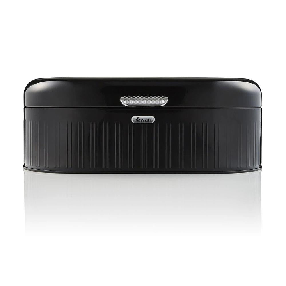 Swan Retro Bread Bin Generous Storage Capacity - Black