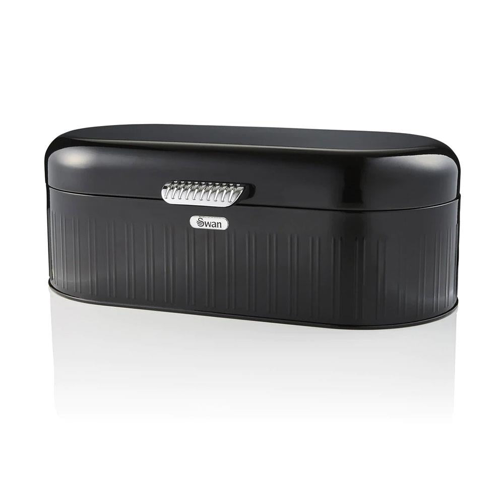 Swan Retro Bread Bin Generous Storage Capacity - Black Secondary image