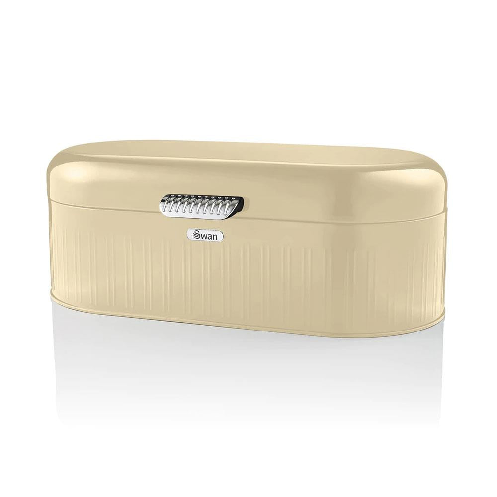 Swan Retro Bread Bin Generous Storage Capacity - Cream