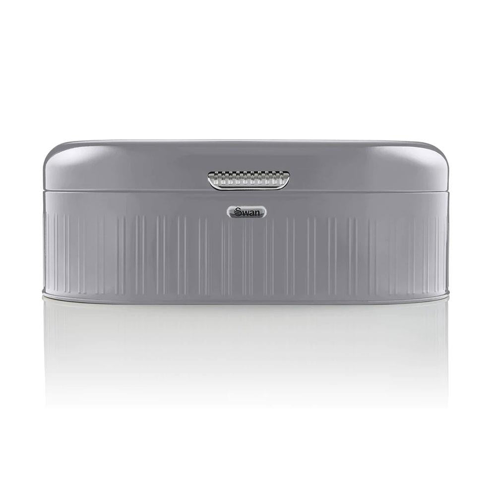 Swan Retro Bread Bin Generous Storage Capacity - Grey