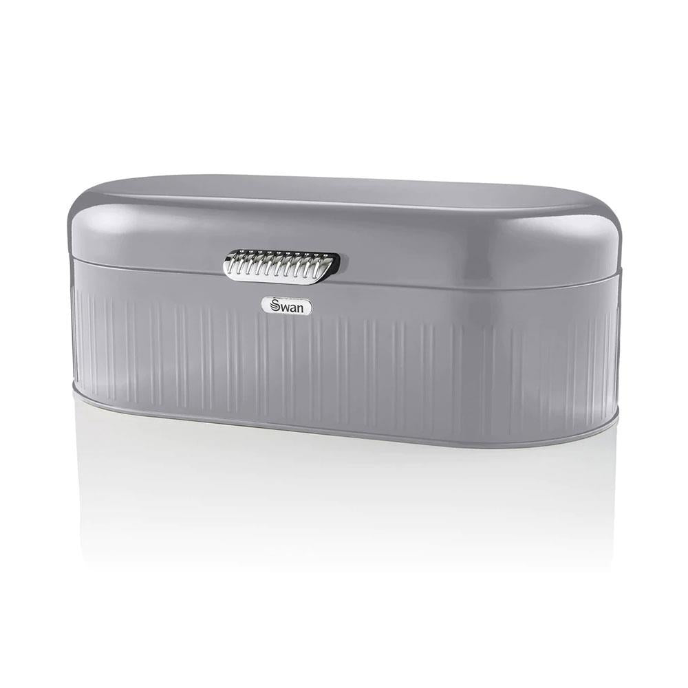 Swan Retro Bread Bin Generous Storage Capacity - Grey