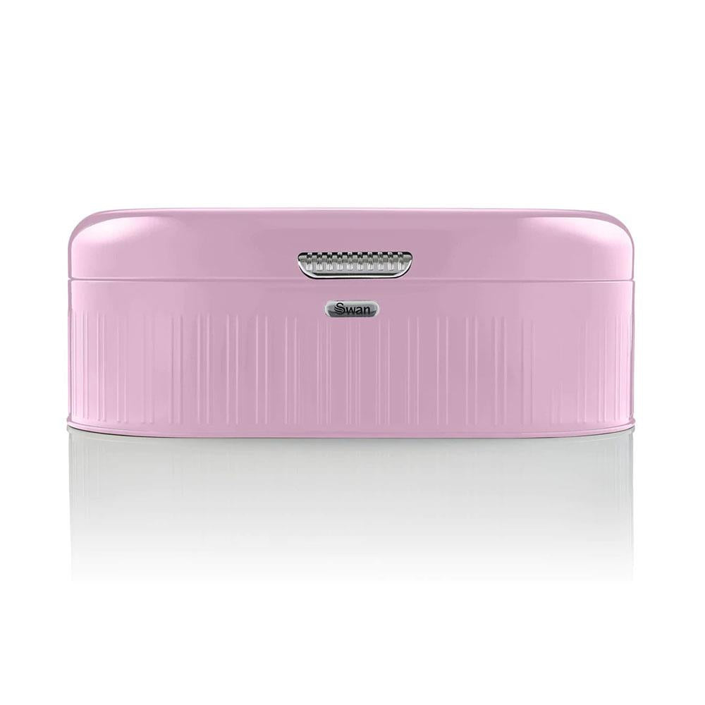 Swan Retro Bread Bin Generous Storage Capacity - Pink