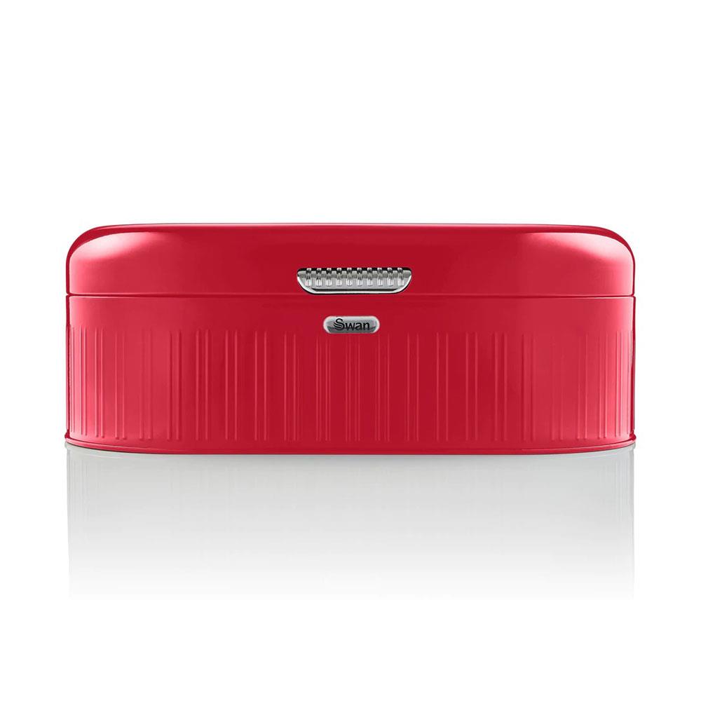 Swan Retro Bread Bin Generous Storage Capacity - Red