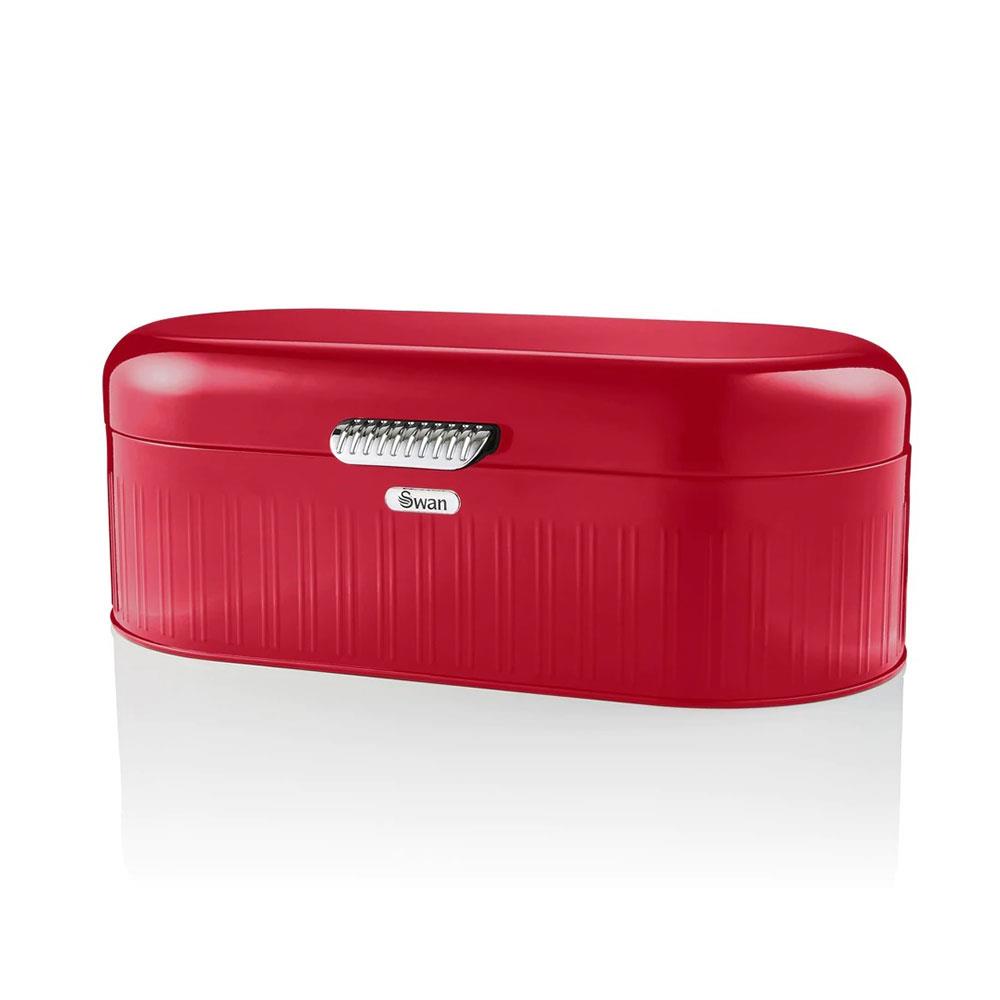 Swan Retro Bread Bin Generous Storage Capacity - Red Secondary image