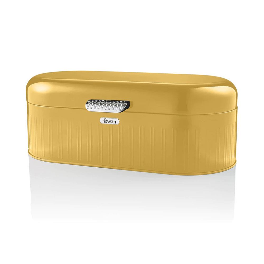 Swan Retro Bread Bin Generous Storage Capacity - Yellow