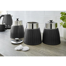 Swan Retro Tea Coffee And Sugar Canisters 1.2 Litre Capacity Set of 3 - Black