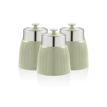 Swan Retro Tea Coffee And Sugar Canisters 1.2 Litre Capacity Set of 3 - Green