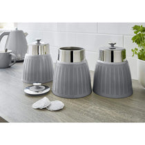 Swan Retro Tea Coffee And Sugar Canisters 1.2 Litre Capacity Set of 3 - Grey