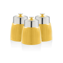 Swan Retro Tea Coffee And Sugar Canisters 1.2 Litre Capacity Set of 3 - Yellow