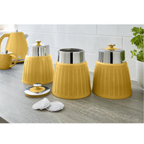 Swan Retro Tea Coffee And Sugar Canisters 1.2 Litre Capacity Set of 3 - Yellow