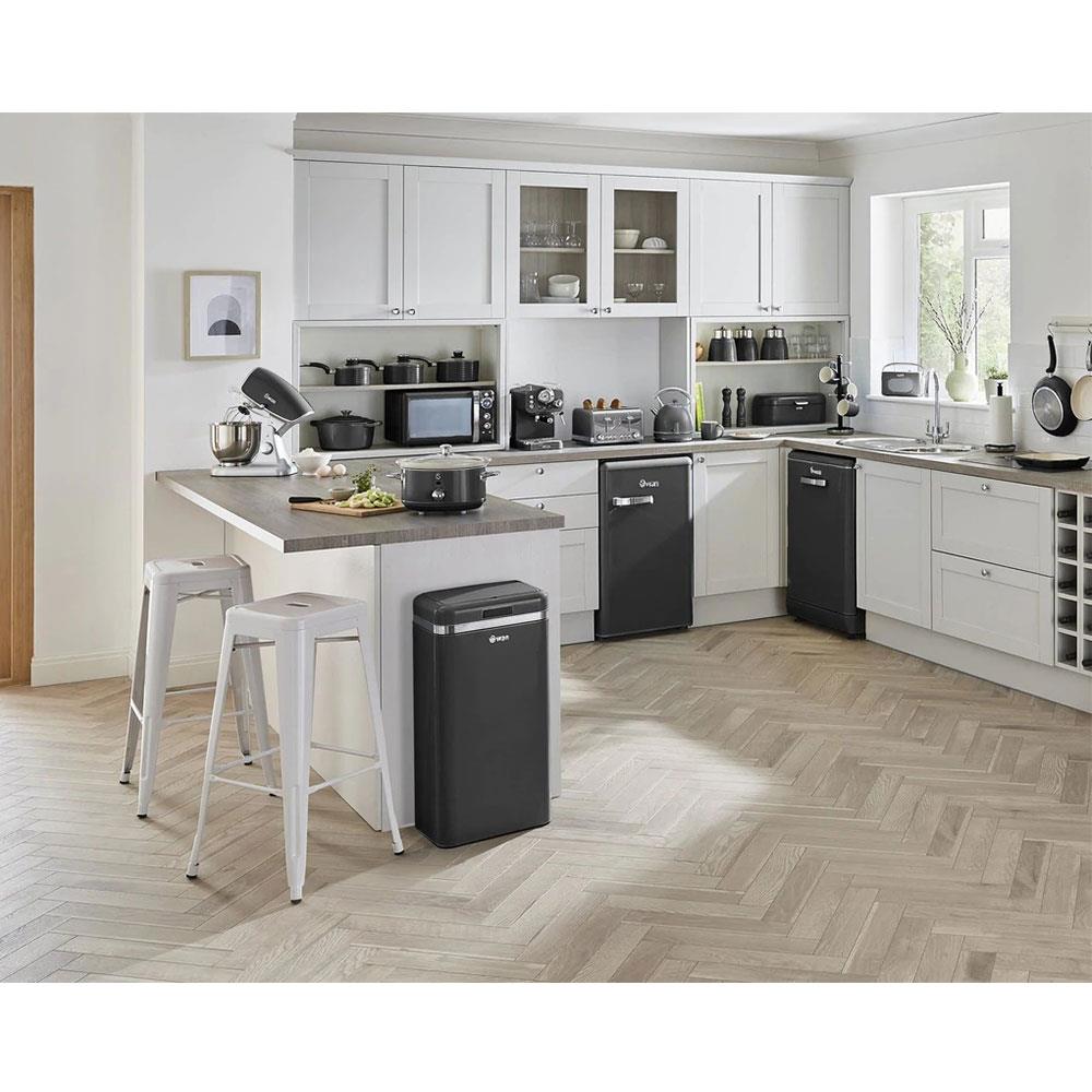 Swan Retro Square Sensor Bin With Infrared Technology Square 45 Litre - Black