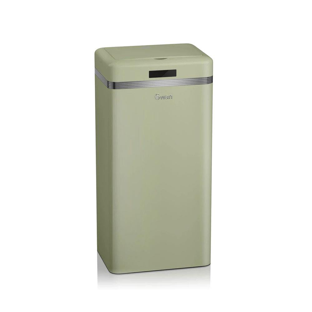 Swan Retro Square Sensor Bin With Infrared Technology Square 45 Litre - Green