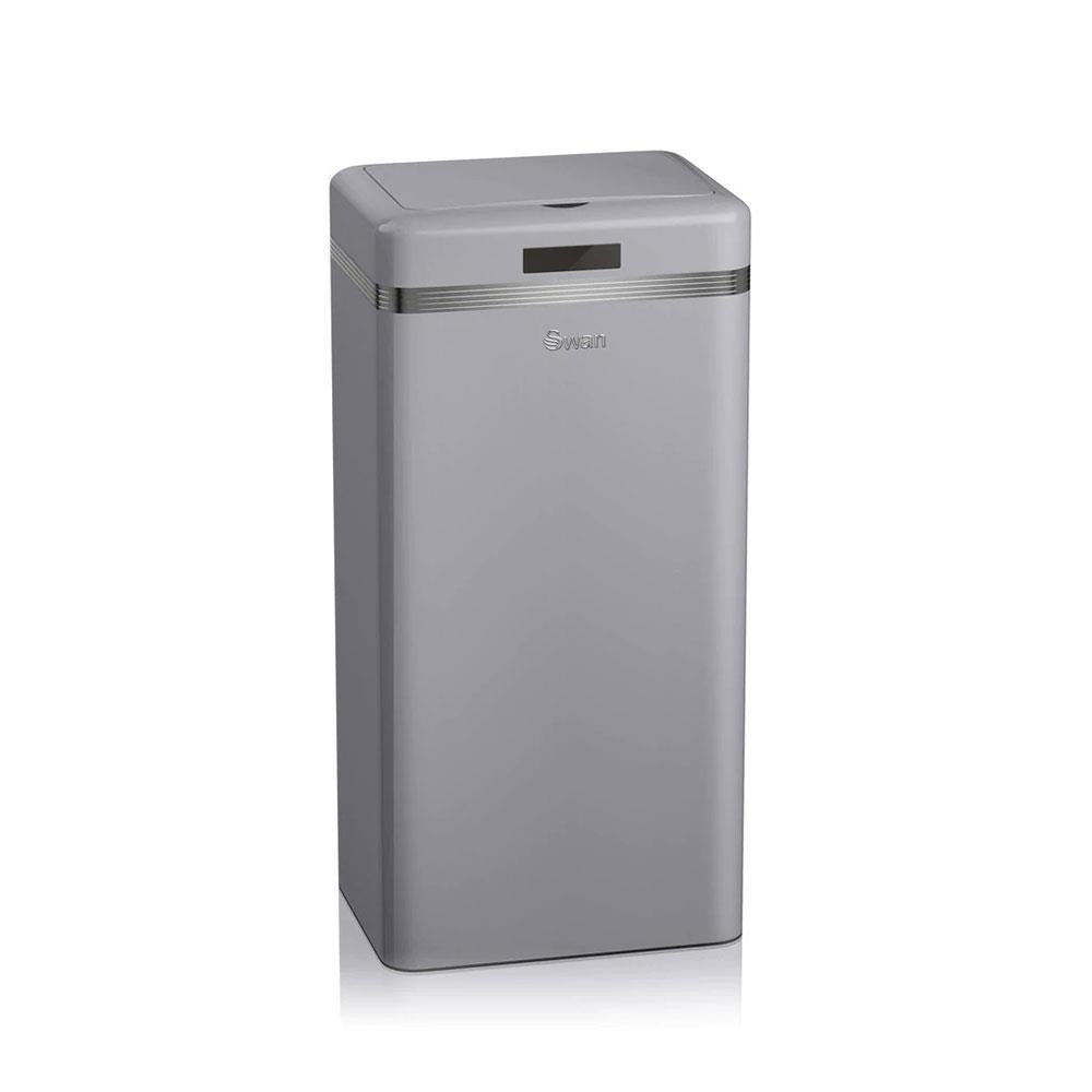 Swan Retro Square Sensor Bin With Infrared Technology Square 45 Litre - Grey