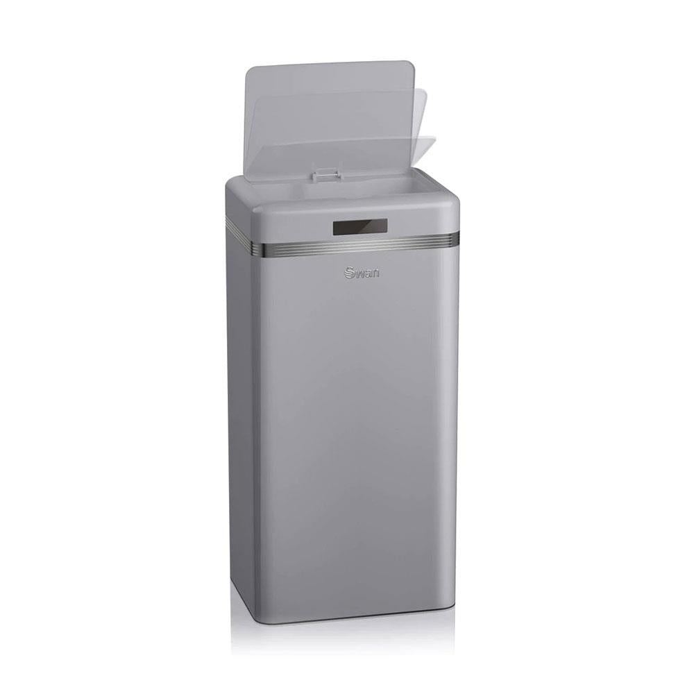 Swan Retro Square Sensor Bin With Infrared Technology Square 45 Litre - Grey