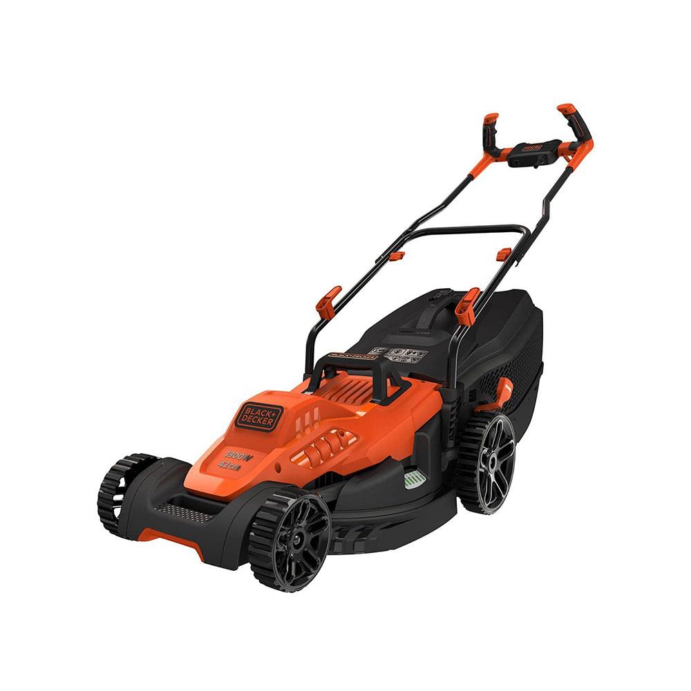 Black & Decker Electric Lawn Mower With Bike Handle 42cm 1800 W - Orange And Black