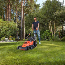 Black & Decker Electric Lawn Mower With Bike Handle 42cm 1800 W - Orange And Black