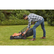 Black & Decker Electric Lawn Mower With Bike Handle 42cm 1800 W - Orange And Black