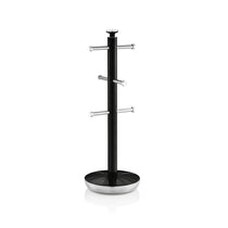 Swan Retro Towel Pole And Mug Tree Set Chrome Stainless Steel - Black