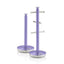 Swan Retro Towel Pole And Mug Tree Set Chrome Stainless Steel - Purple
