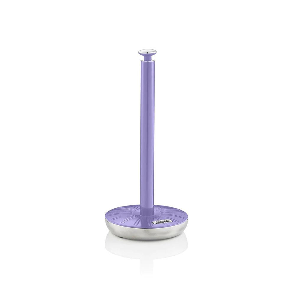 Swan Retro Towel Pole And Mug Tree Set Chrome Stainless Steel - Purple