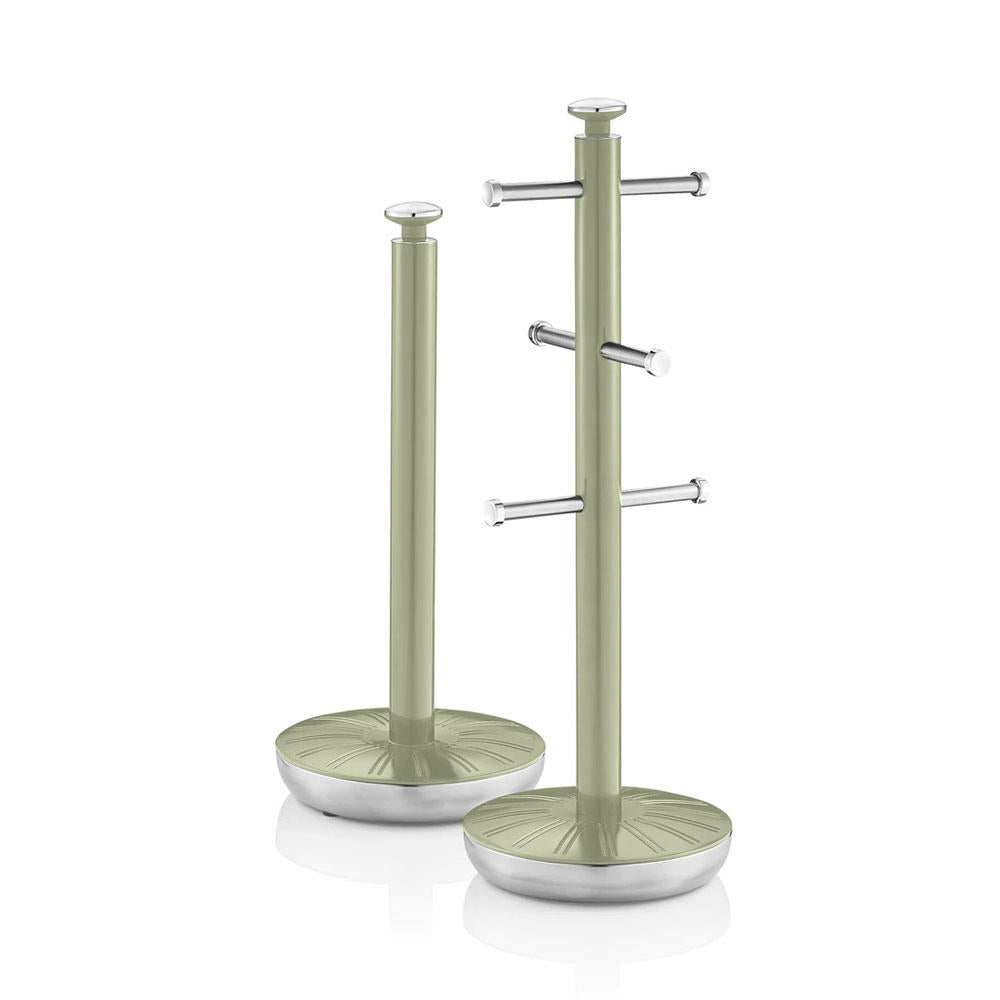 Swan Retro Towel Pole And Mug Tree Set Chrome Stainless Steel - Green Main image