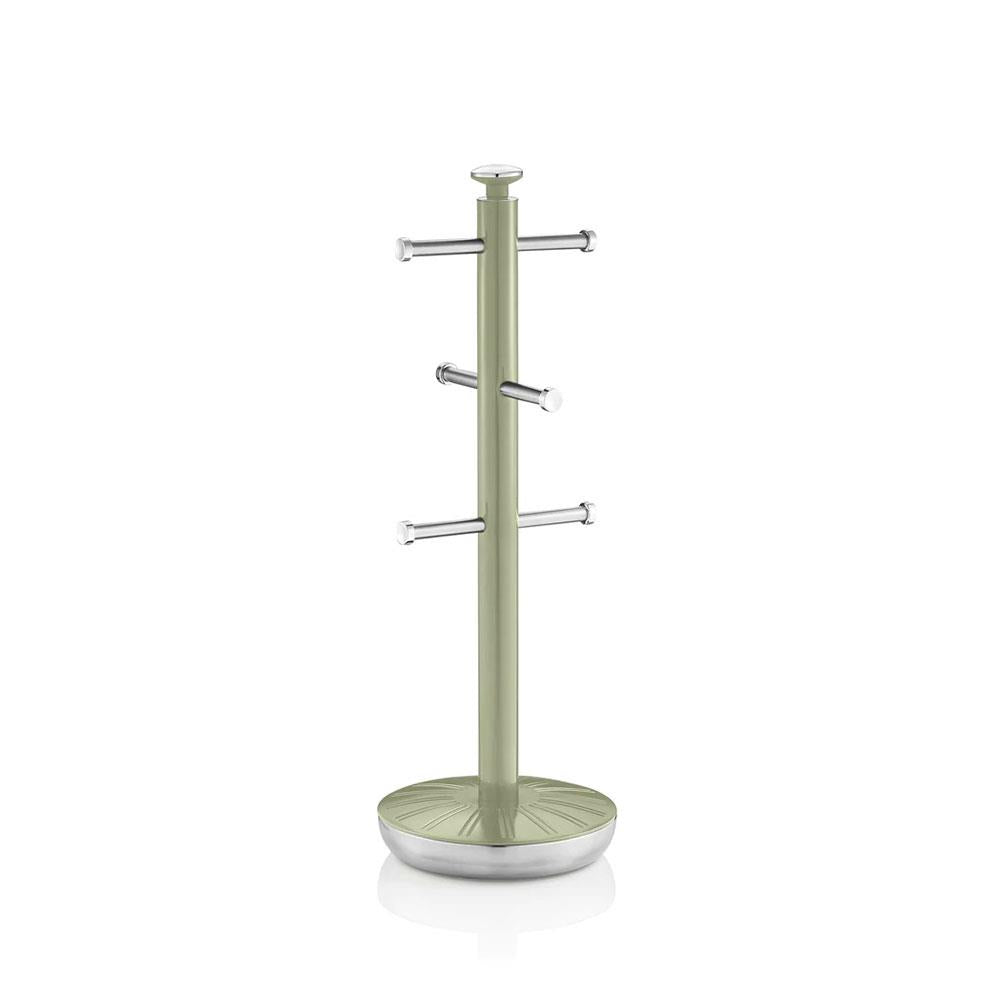 Swan Retro Towel Pole And Mug Tree Set Chrome Stainless Steel - Green