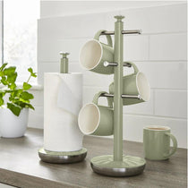 Swan Retro Towel Pole And Mug Tree Set Chrome Stainless Steel - Green