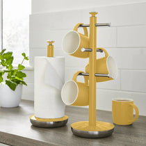 Swan Retro Towel Pole And Mug Tree Set Chrome Stainless Steel - Yellow