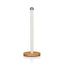 Swan Nordic Kitchen Roll Towel Pole With Bamboo Base - Cotton White