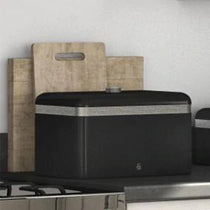 Swan Retro Bread Bin Metal Stainless Steel Chrome 18 Litre Storage Capacity - Black