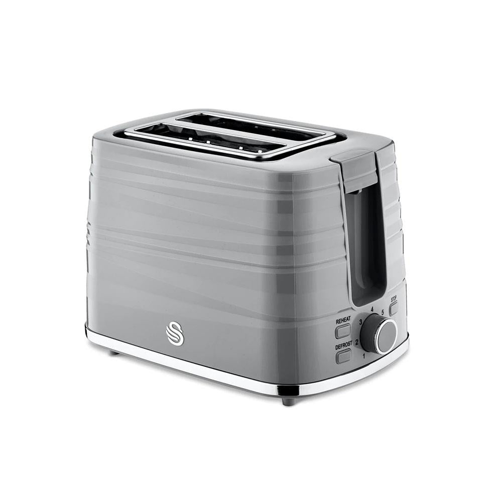 Swan Symphony 2 Slice Toaster Plastic High Gloss And Matt Finish 930 W - Grey