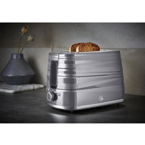 Swan Symphony 2 Slice Toaster Plastic High Gloss And Matt Finish 930 W - Grey
