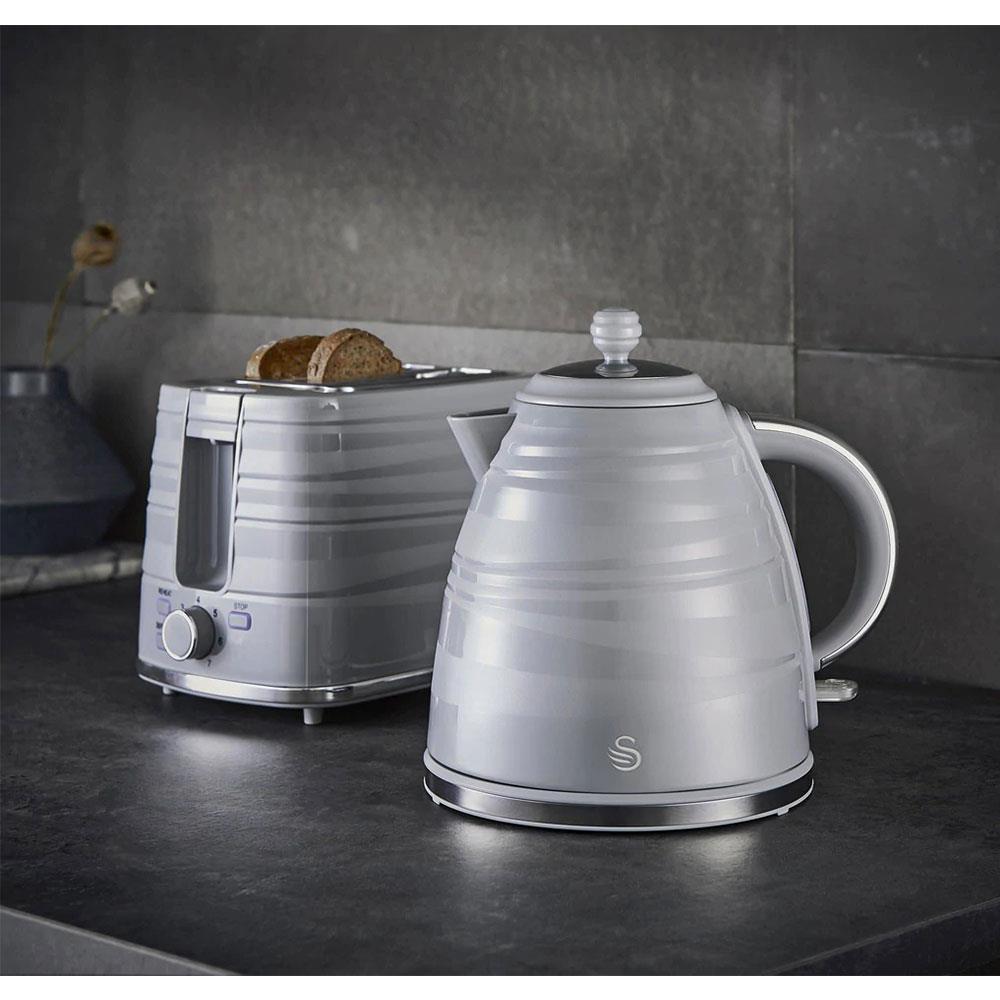 Swan Symphony 2 Slice Toaster Plastic High Gloss And Matt Finish 930 W - Grey