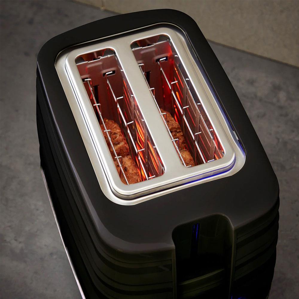 Swan Symphony 2 Slice Toaster Plastic High Gloss And Matt Finish 930 W - Black