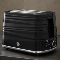 Swan Symphony 2 Slice Toaster Plastic High Gloss And Matt Finish 930 W - Black
