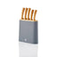 Swan Nordic 5 Piece Knife Block Soft Touch Wooden Effect With Bamboo Top - Slate Grey