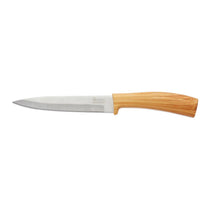 Swan Nordic 5 Piece Knife Block Soft Touch Wooden Effect With Bamboo Top - Slate Grey