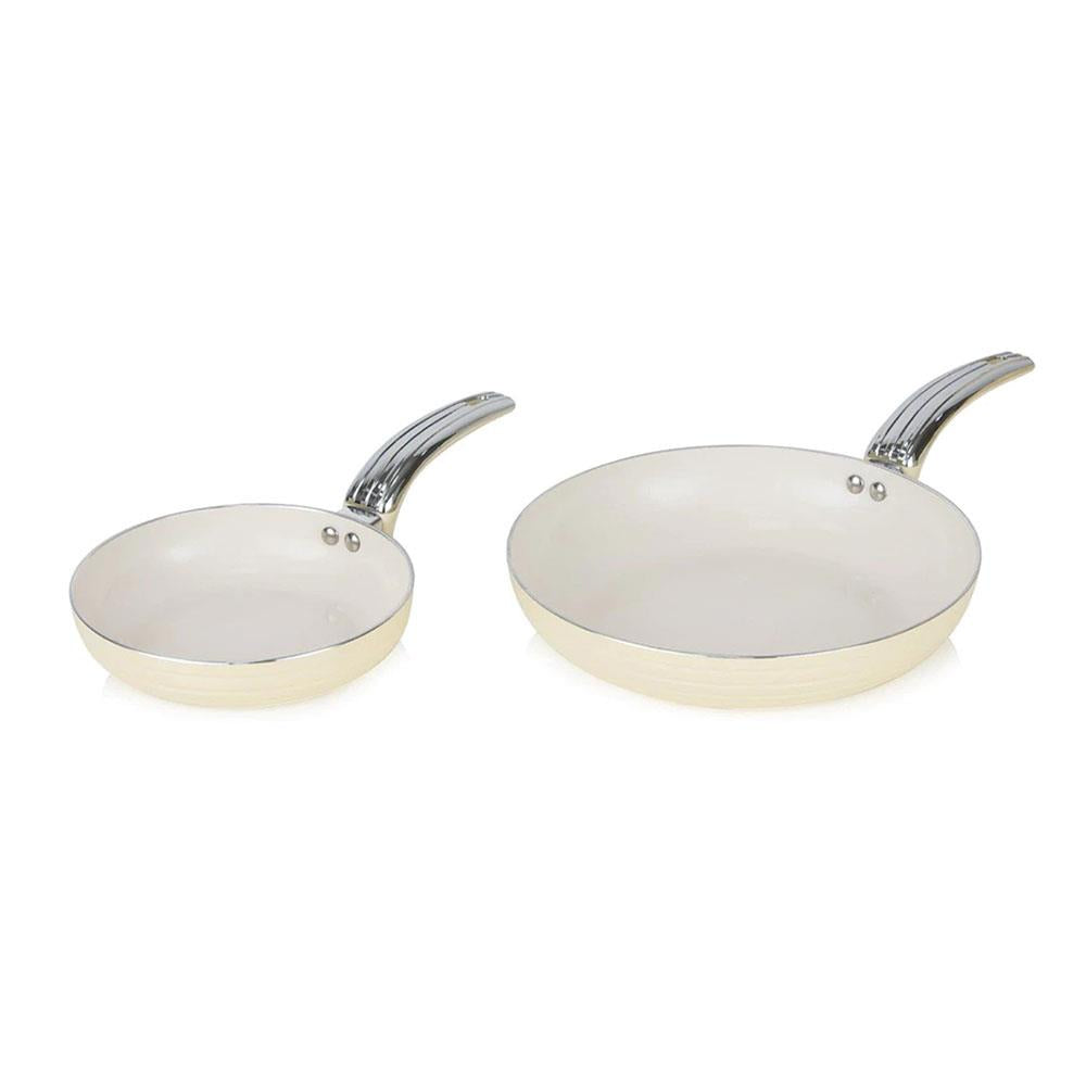 Swan Retro Non Stick Saucepans And Frying Pans 5 Piece Set With Glass Lid - Cream Secondary image