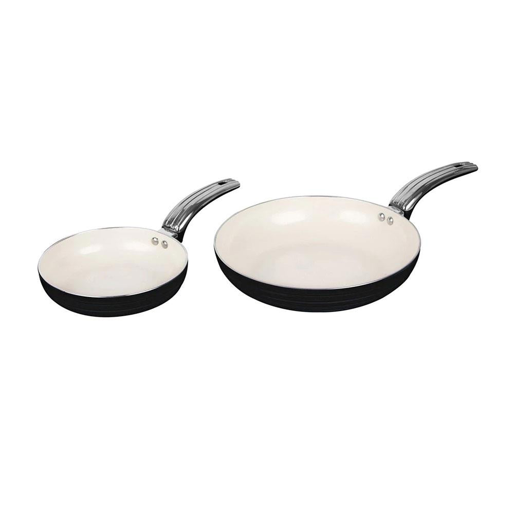 Swan Retro Non Stick Saucepans And Frying Pans 5 Piece Set With Glass Lid - Black
