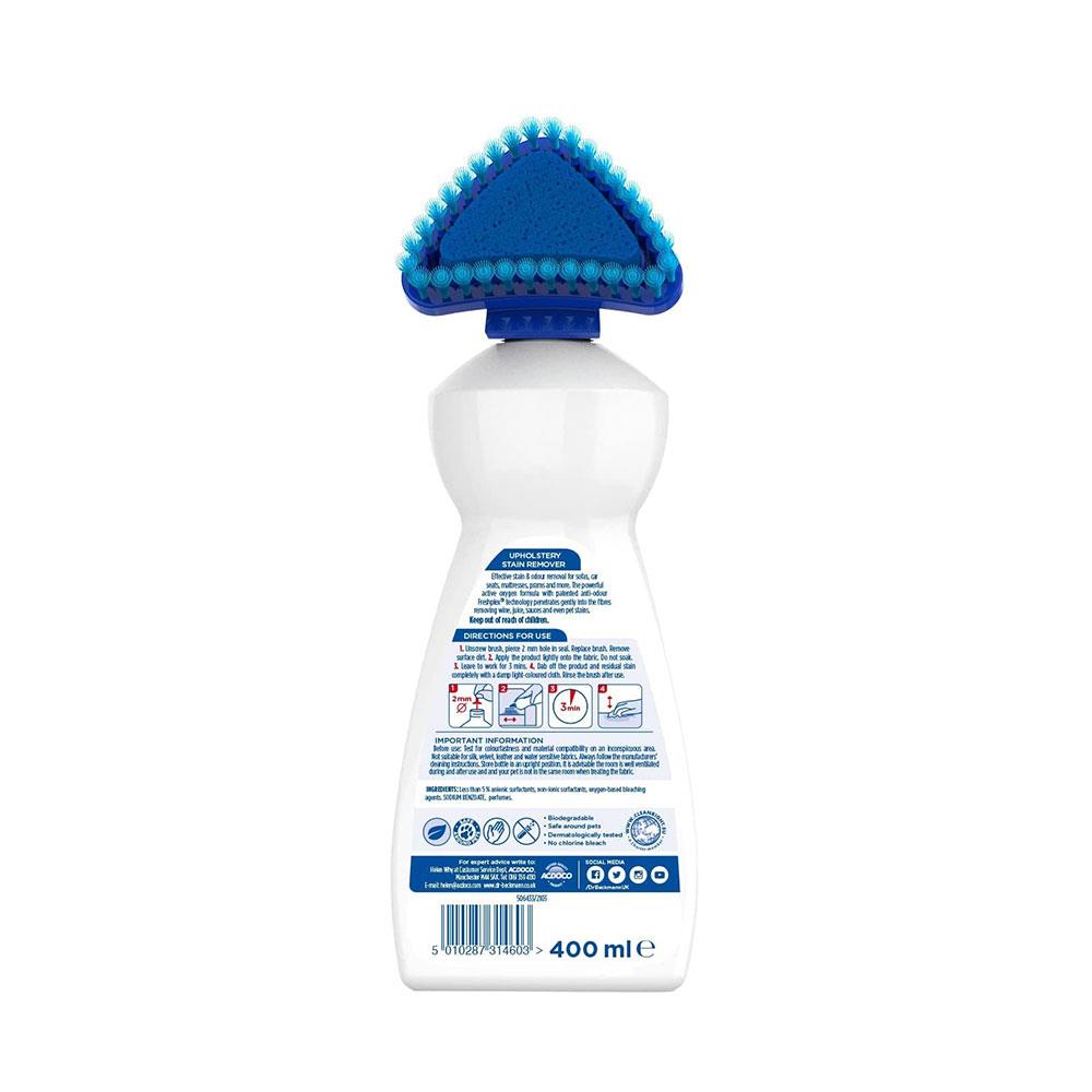 Dr Beckmann Upholstery Stain Remover With 2 In 1 Brush 400ml